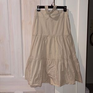 Veronica Beard Beige Tiered A-Line Skirt